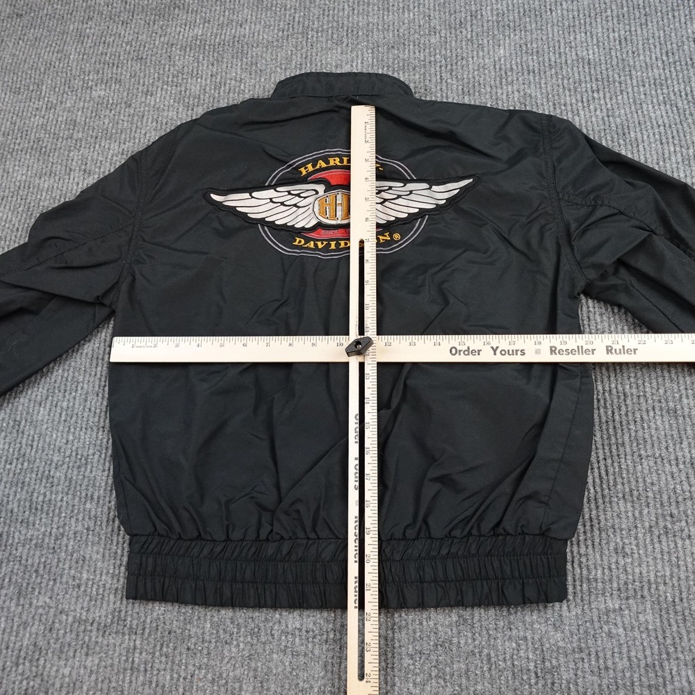 Vintage Harley-Davidson Jacket Mens Small Black Windbreaker Embroidered USA - Picture 8 of 11